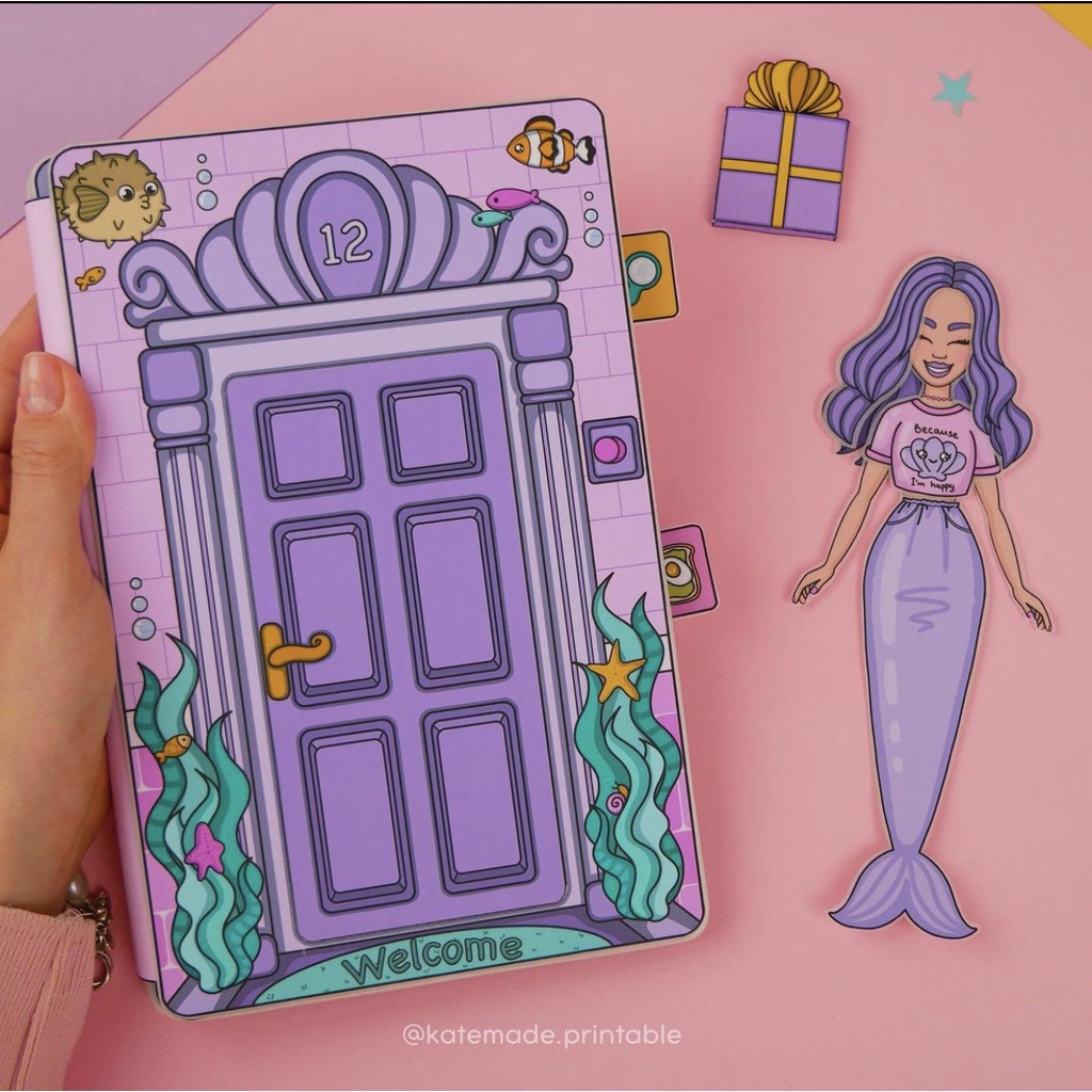 Ngôi nhà búp bê giấy chủ đề Mermaid House