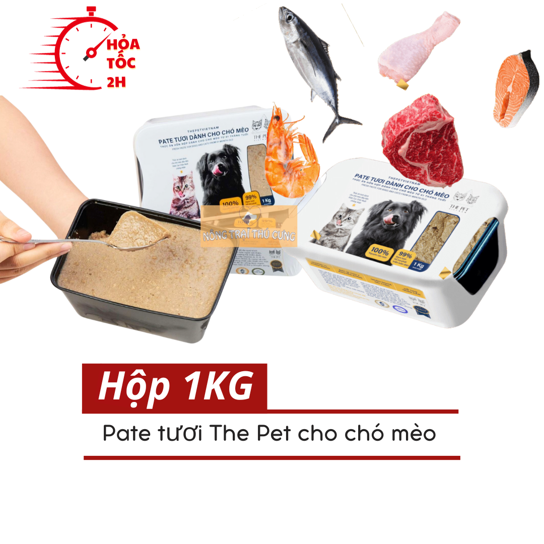   GIAO HÀNG 4H  PATE TƯƠI THE PET CHO CHÓ MÈO 1KG - HỖN HỢP CÁ   HỖN HỢP GÀ   GAN -  Nông Trại Thú Cưng  