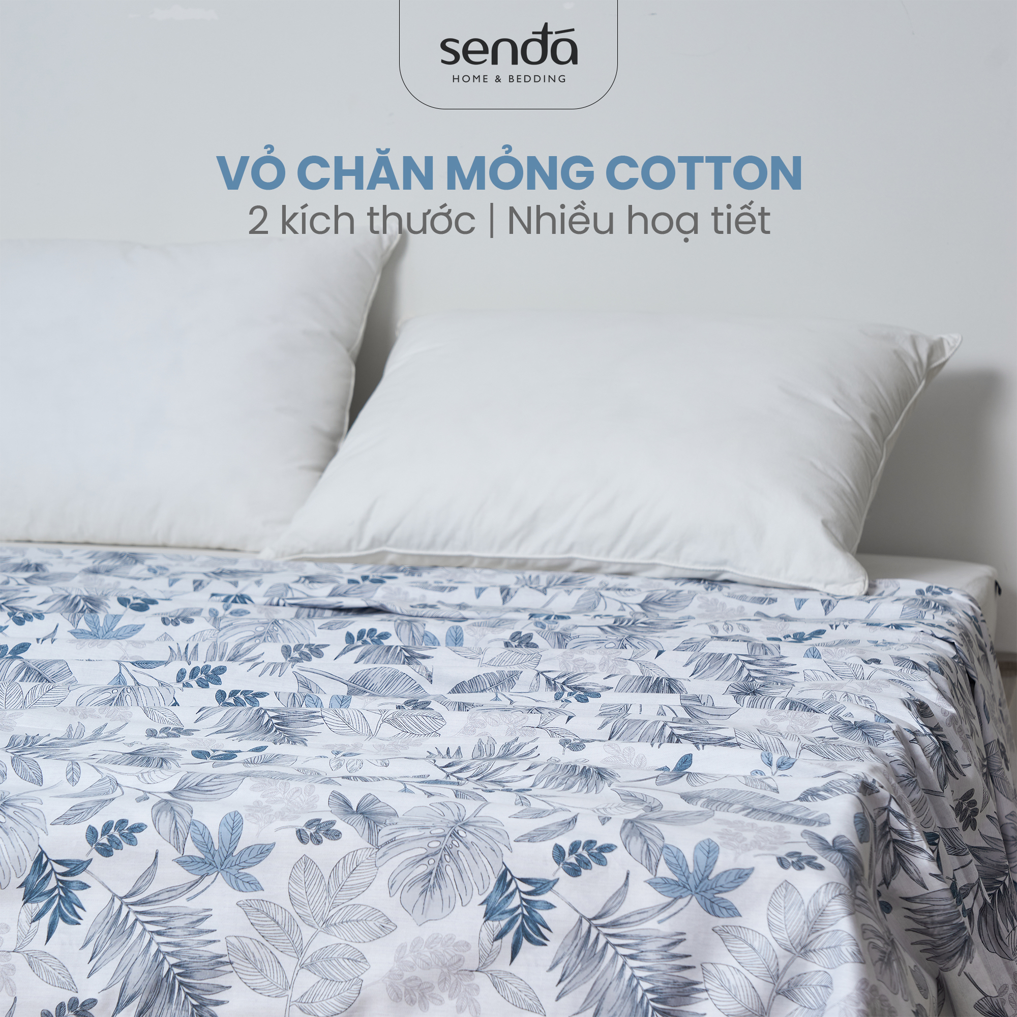 Vỏ chăn mỏng lồng ruột Cotton Twill 40s 2mx2m2 1m6x2m Sen Đá Home Bedding cao cấp, mền thô lụa lồng được ruột 1m6 cho bé