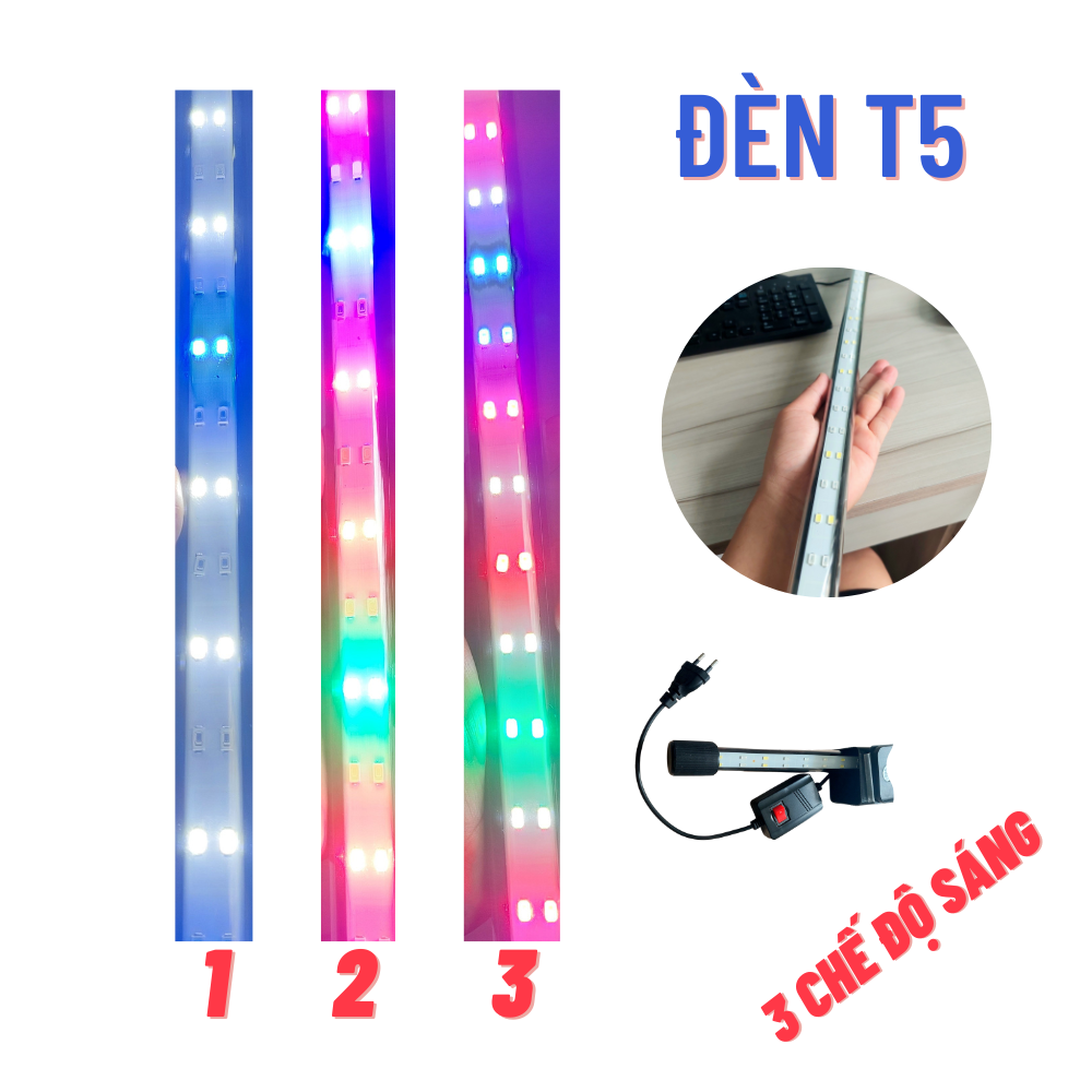 Đèn bể cá T5 MIX 3 CHẾ ĐỘ SÁNG 52cm - 112cm giúp cá lên màu đẹp