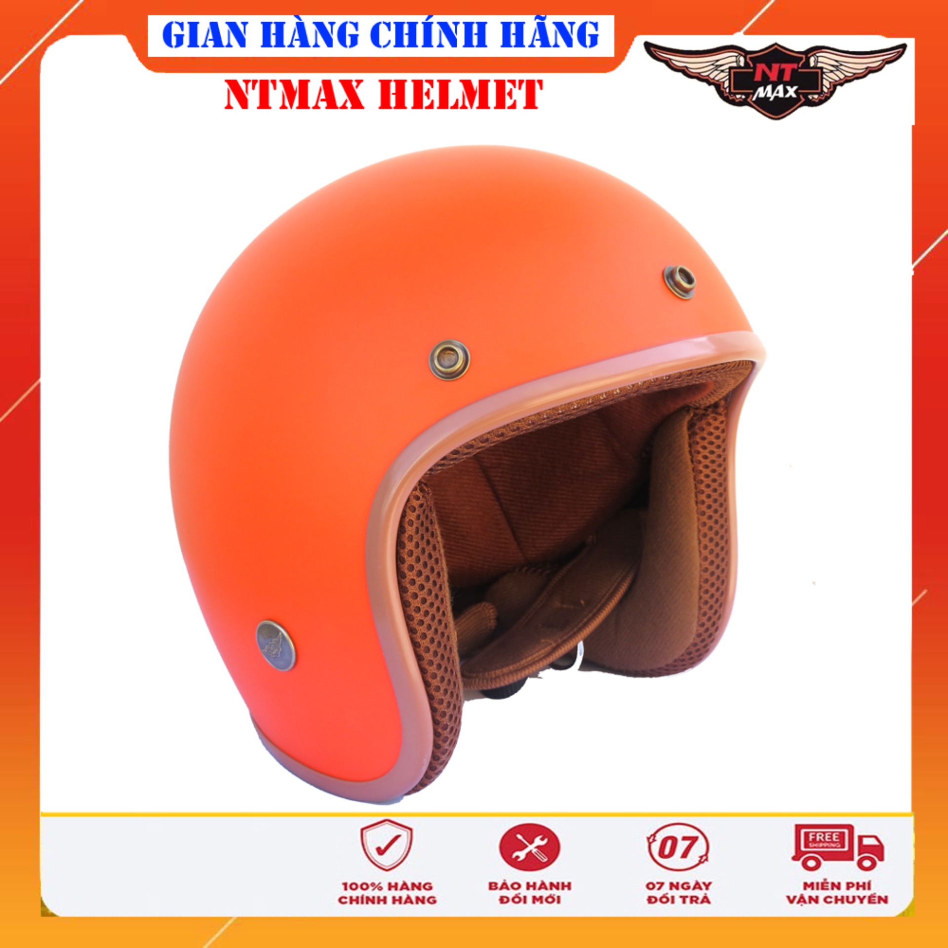Mũ bảo hiểm ntmax 3/4 cam nhám