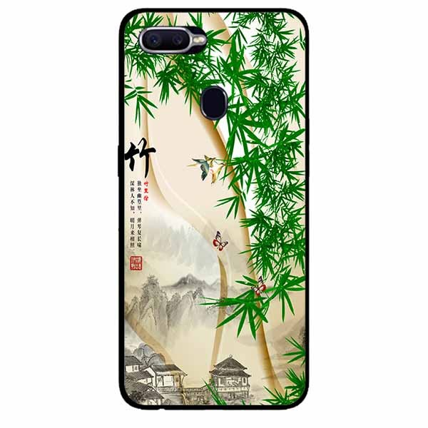 [HCM]Ốp Cường Lực Dẻo Đen Dành Cho Oppo A12 - A7 (A5s) Mẫu Tranh Làng Tre