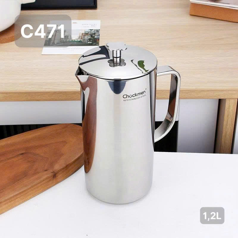 Bình Nước Inox 18/10 Chockmen CKM-JYPC03 C471 Dung Tích 1,2L Sáng Bóng Bền Đẹp