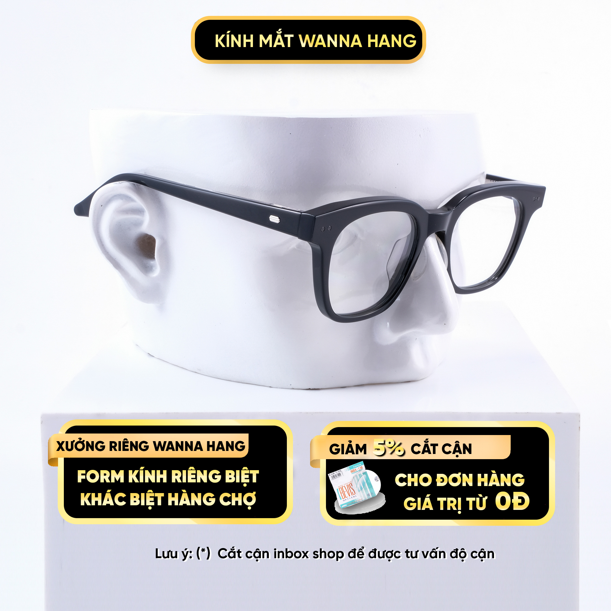Gọng kính cận nam nữ đẹp vuông thời trang Hàn Quốc cao cấp chống tia UV update mới nhất 2022 South Side N Wanna Hang WHGM117