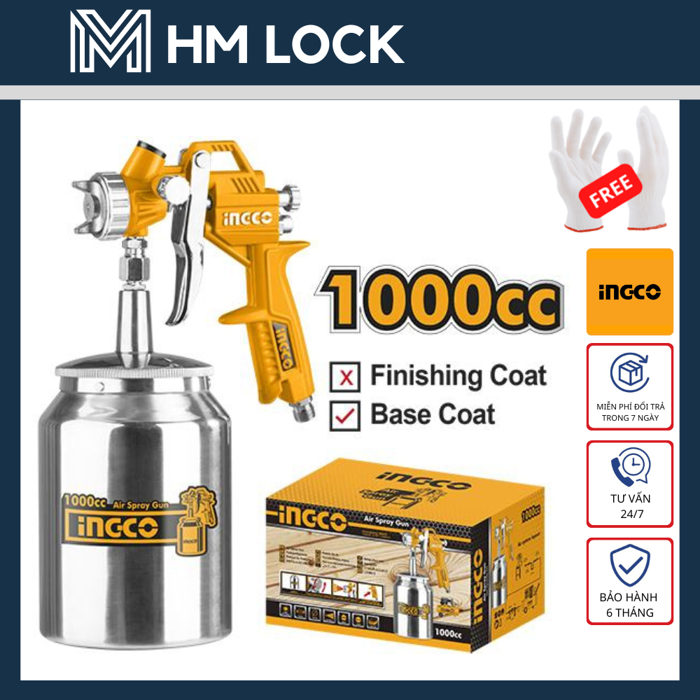 1000cc bình phun sơn ingco thích hợp sơn lớp nền - hàng chính hãng - asg3101 - hm lock