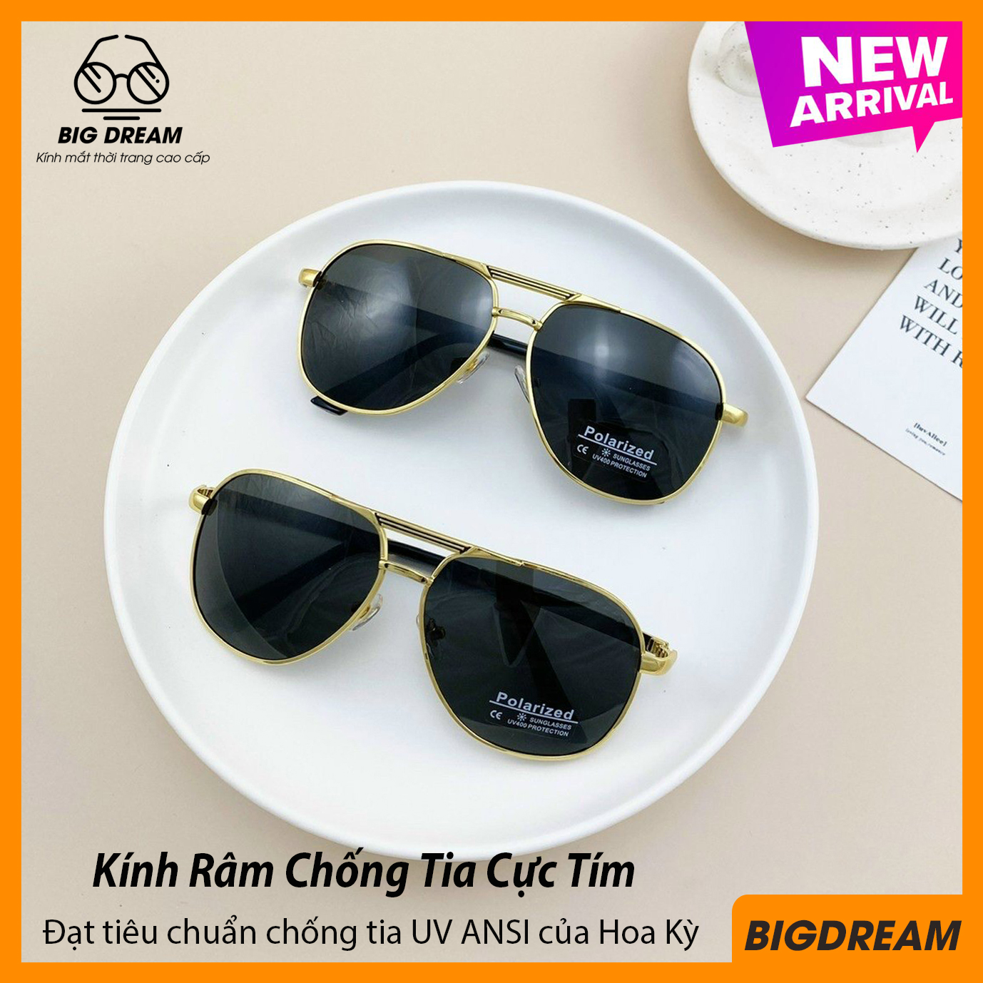 [BẢO HÀNH 12 THÁNG] Kính mát nam thời trang cao cấp BD0132 - Mắt kính nam đi nắng - Kính thời trang nam chống tia UV - Tặng kèm hộp da cao cấp + Khăn lau