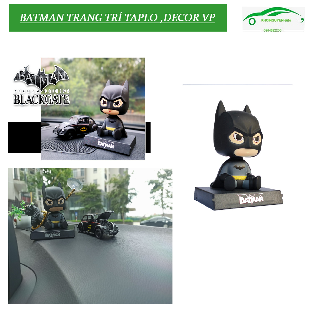 Trang trí taplo ô tô hình batman lắc lư đầu dễ thương - trang trí góc làm việc