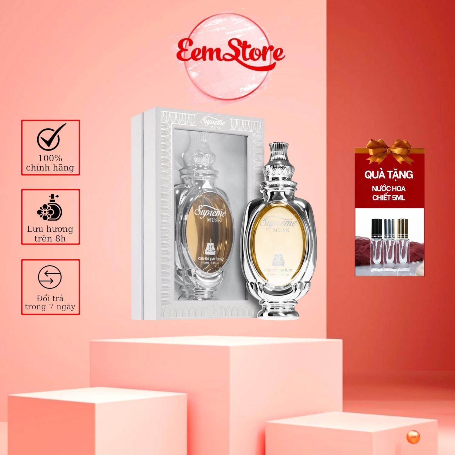 Tinh dầu nước hoa Dubai Supreme Musk dành cho nam và nữ hương thơm ngọt ngào tinh tế 100ml