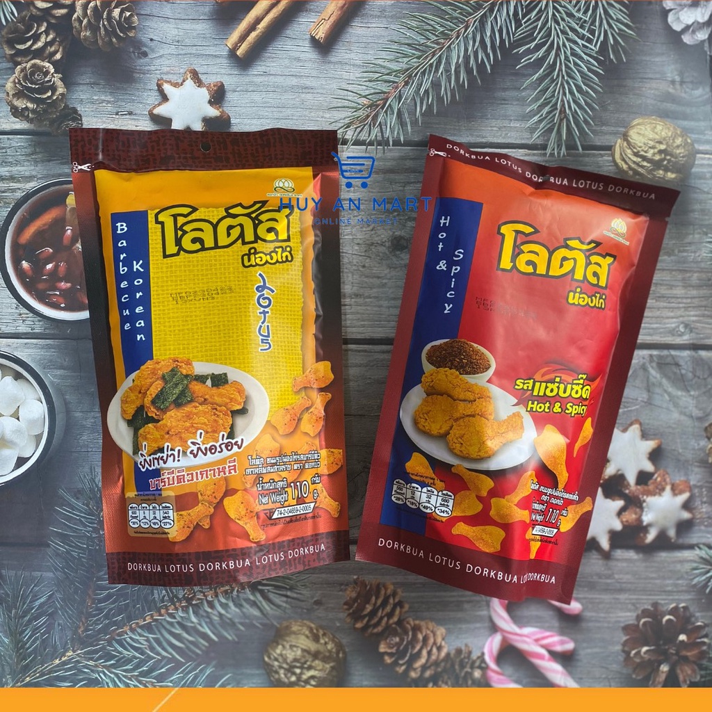 Bim bim đùi gà Dorkbua thái lan gói 110g Bánh que đùi gà vị cay, snack đùi gà Thái LAN chính hãng