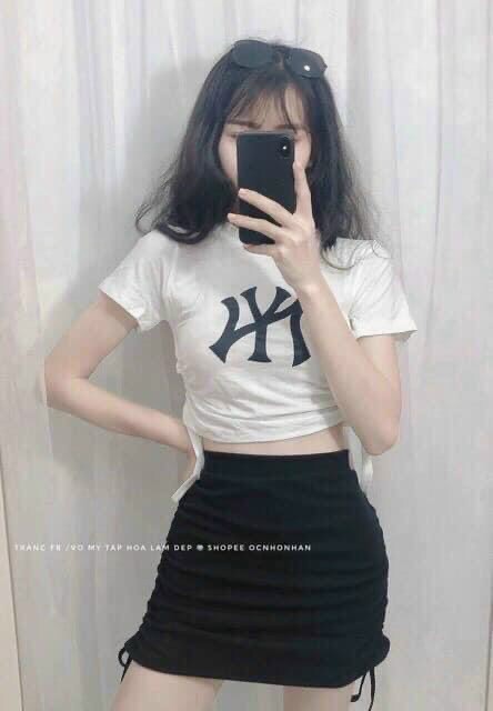 ÁO CROPTOP NỮ RÚT DÂY 2 BÊN NY CƯC DỄ THƯƠNG PHONG CÁCH