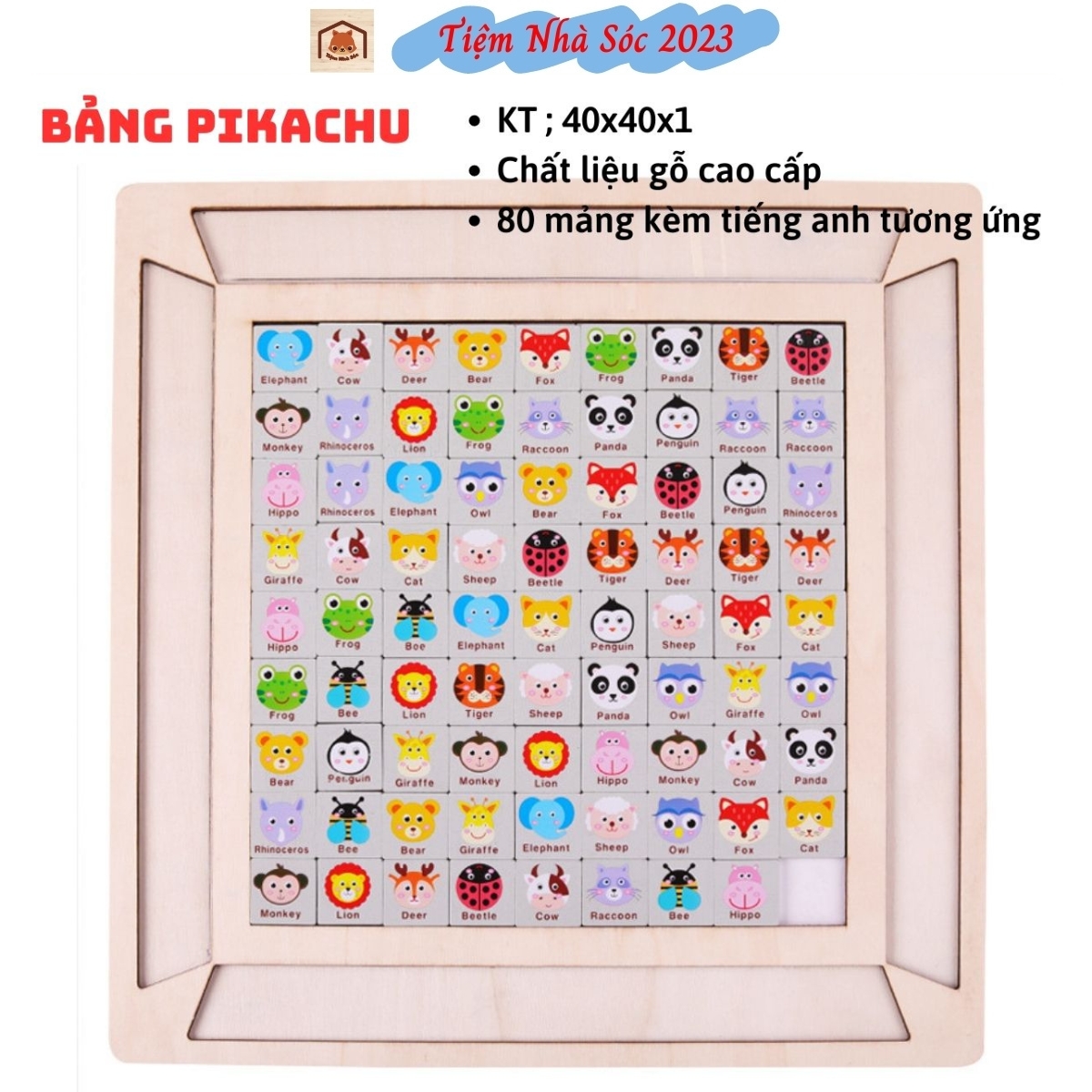 Đồ Chơi Trẻ Em Bộ Xếp Hình Gỗ Pikachu Cho Bé trai-Gái,Ghép Hình Động Vật Giúp Trẻ Em Từ 3 Tuổi Phát Triển Tư Duy Trí Tuệ,Tiêm Nhà Sóc 2023