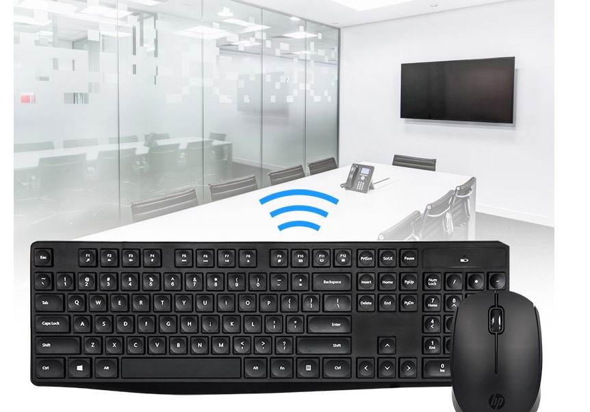 Bàn phím và chuột không dây HP / HP cs10 đặt bàn phím máy tính để bàn và chuột nhẹ và văn phòng chơi game mỏng