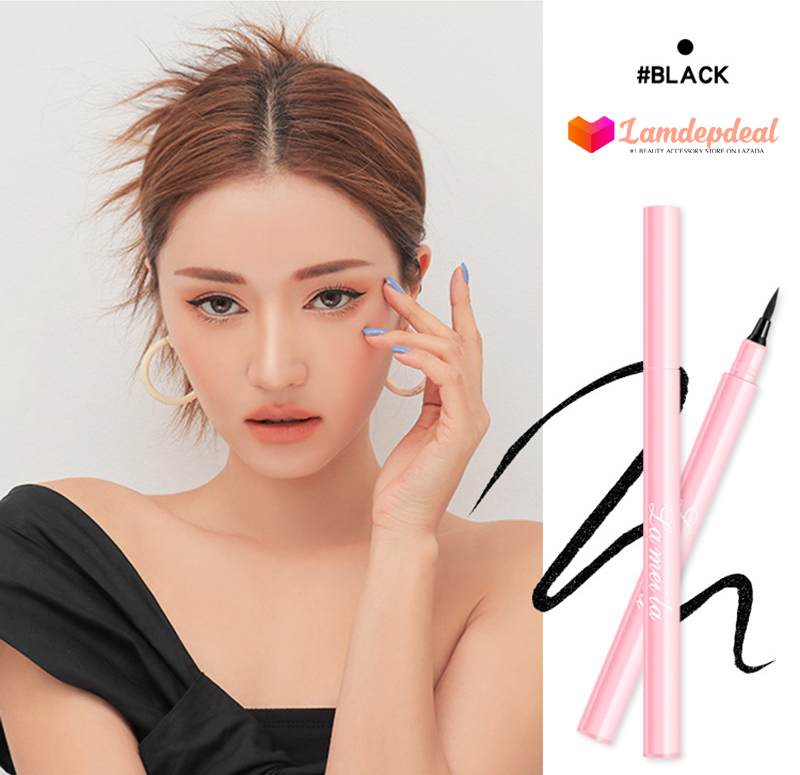 monsterBEAUTY - Bút kẻ mắt eyeliner LAMEILA phiên bản mới vỏ hồng - Bút kẻ mắt chống nước lâu trôi bền màu - Đầu cọ siêu mảnh sắc sảo 0.01mm