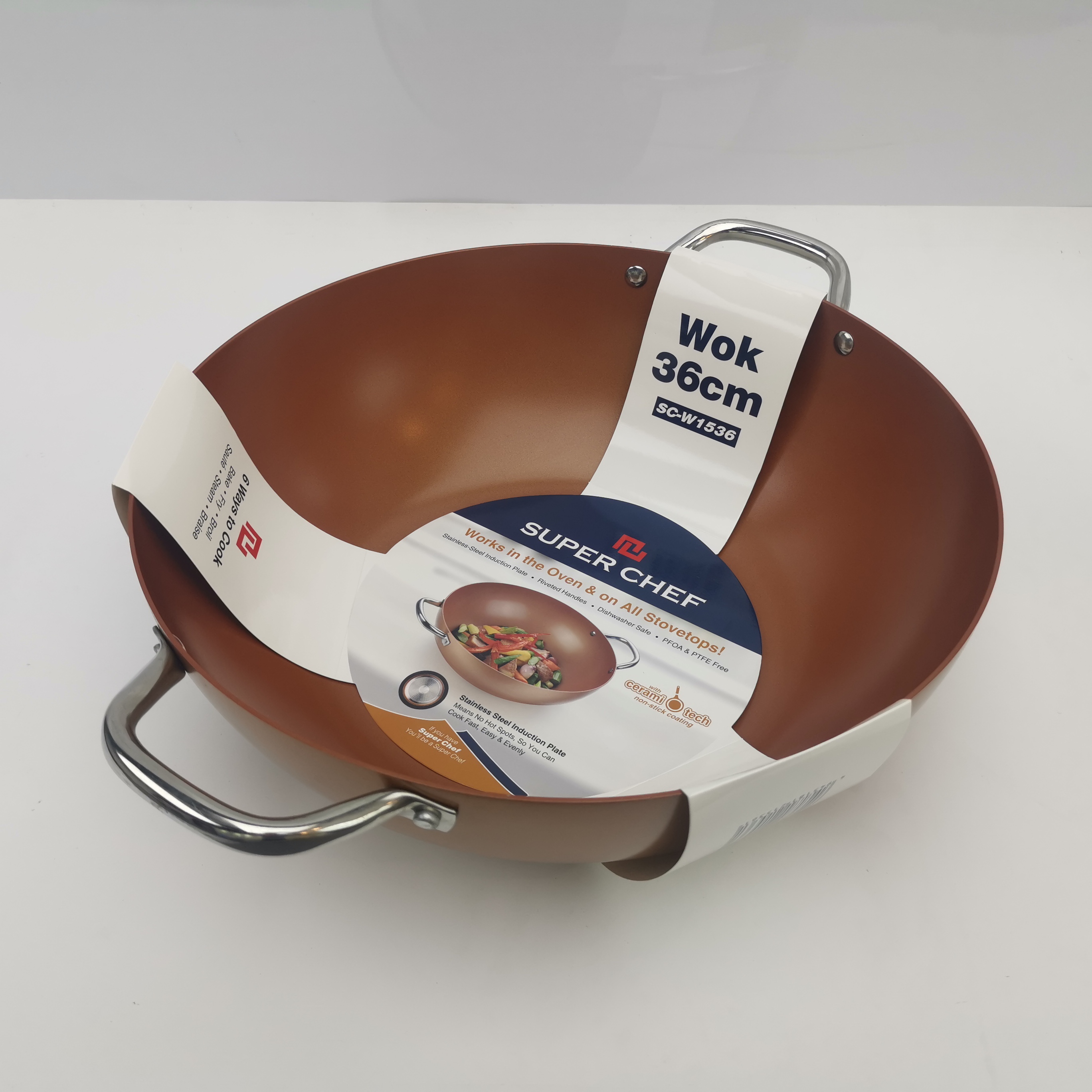 Chào xào SUPER CHEF h.kim tráng men đáy từ 36cm W1536