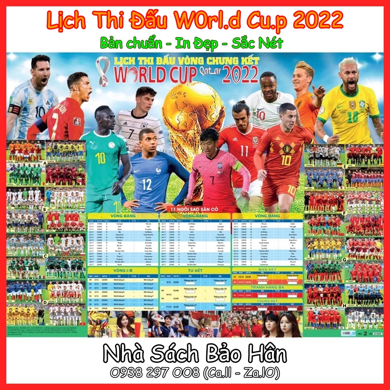 Mẫu tờ lịch thi đấu bóng đá world cup 2022 theo giờ việt nam