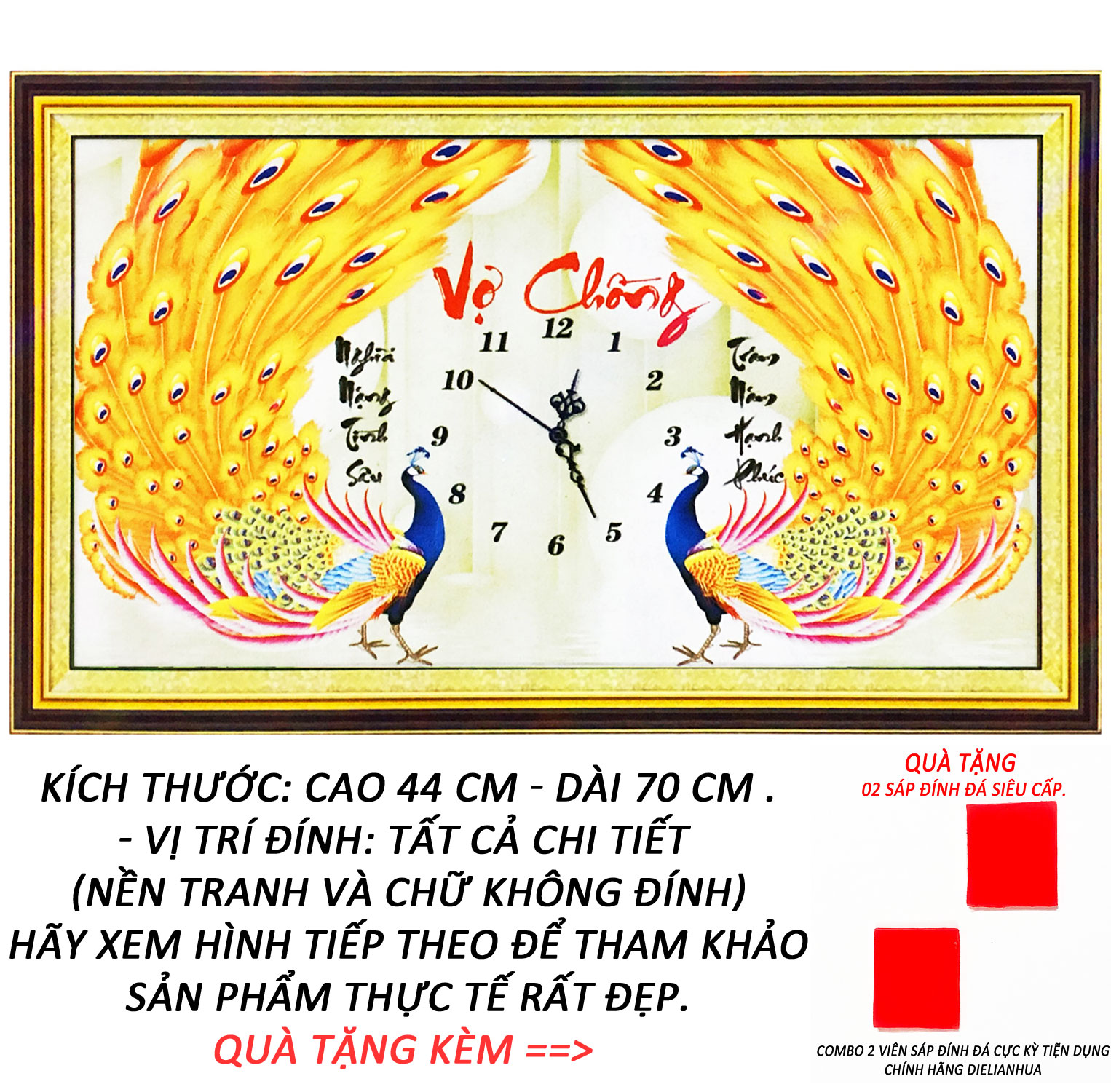 Tranh Đính Đá Đẹp - Phu Thê Viên Mãn 18 (Kèm Quà Tặng)- Tranh Minh Hiền (TỰ ĐÍNH ĐÁ)