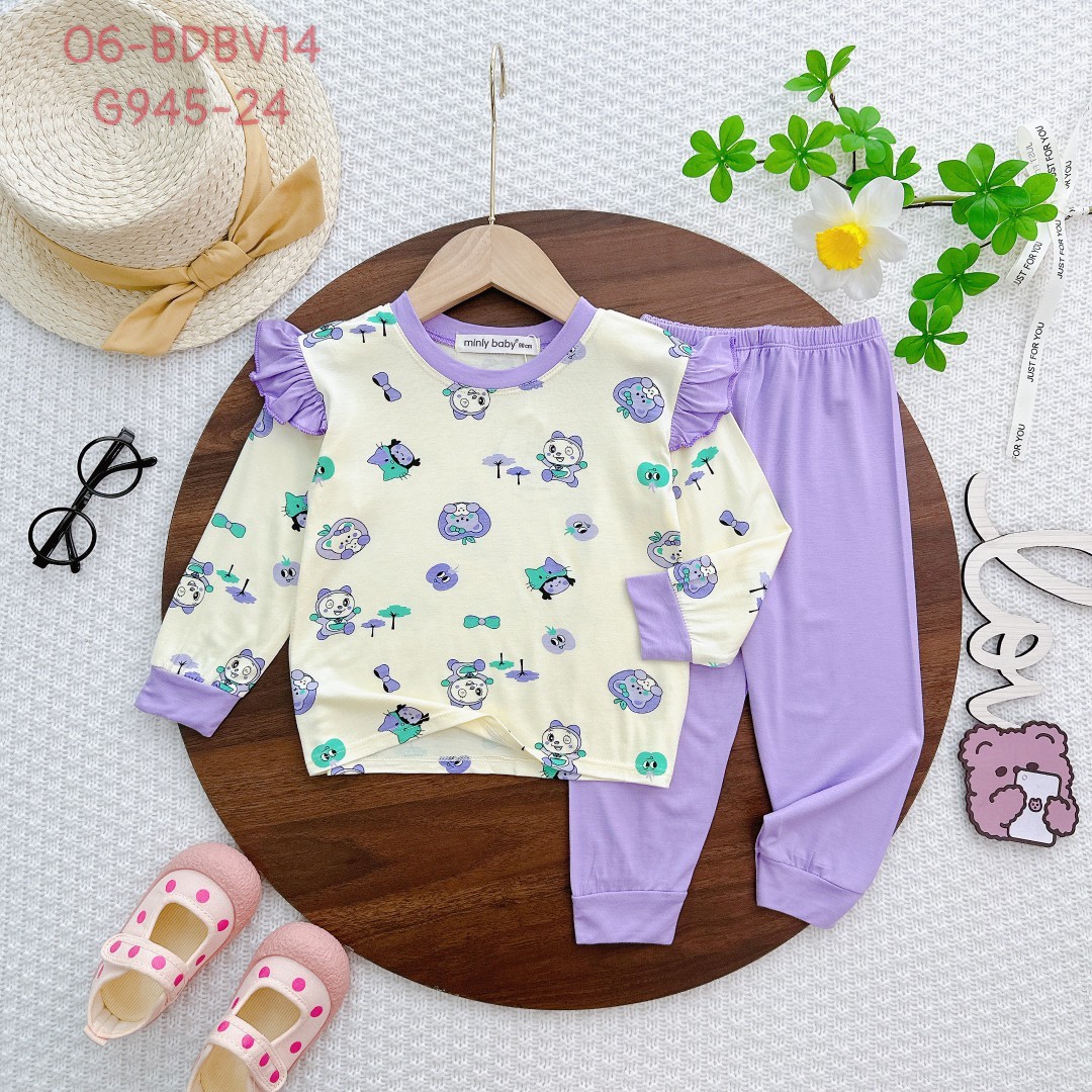 [9-29KG] Đồ Bộ Bé Gái, Bộ Thu Đông Dài Tay Minly Baby vải thun lạnh loại 1 Mềm Mát Cho Bé Gái 1.2.3.4.5.6.7T - 2