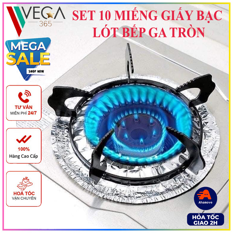 Set 10 miếng bạc lót bếp ga chống dầu mỡ nhà bếp
