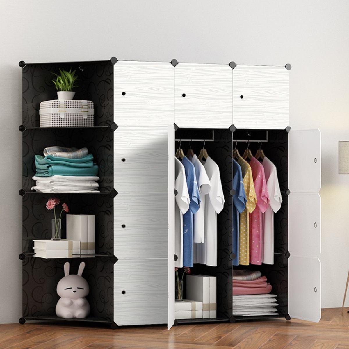 Tủ Lắp Ghép Đựng Quần Áo 16 Ngăn, Tủ Đựng Quần Áo Màu Sắc Họa Tiết Đa Dạng