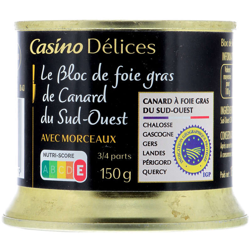 gan ngỗng xông khói csn 150g - bloc de foie gras de canard du sud-ouest avec morceaux 1