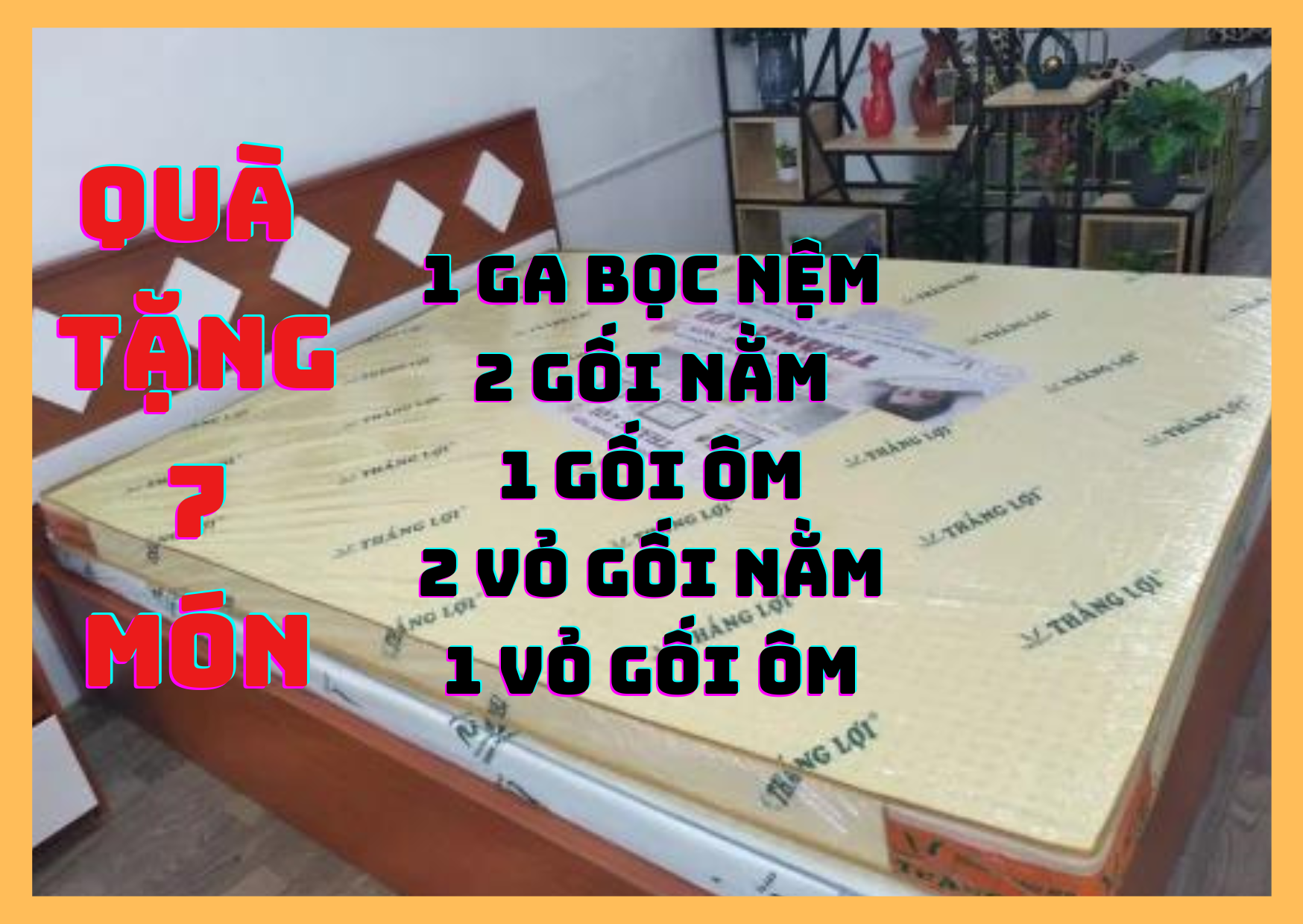 Nệm cao su non thắng lợi cao cấp. quà tặng 7 món