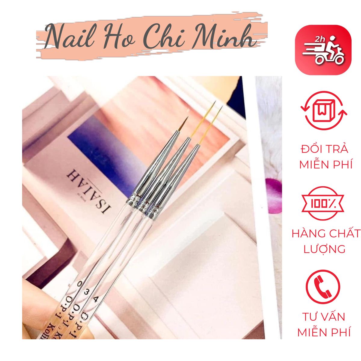 Cọ vẽ nét o.p.i cọ râu kẻ thẳng lông mềm vẽ móng siêu mảnh nét nhỏ