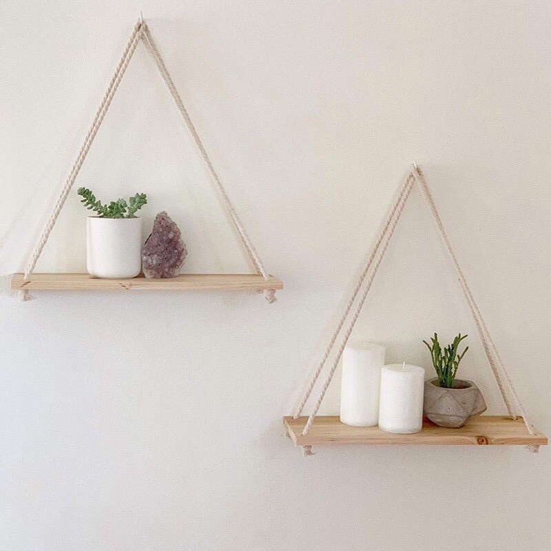 [HCM][KỆ GỖ TRANG TRÍ] - KỆ GỖ QUẾ THƠM TREO DÂY THỪNG DECOR & MACRAME SIÊU CUTE KT 40X10 CM - KỆ GỖ CAO CẤP TRANG TRÍ PHÒNG TIỆN LỢI - GỖ QUẾ NGUYÊN TẤM TẶNG KÈM MÓC TREO