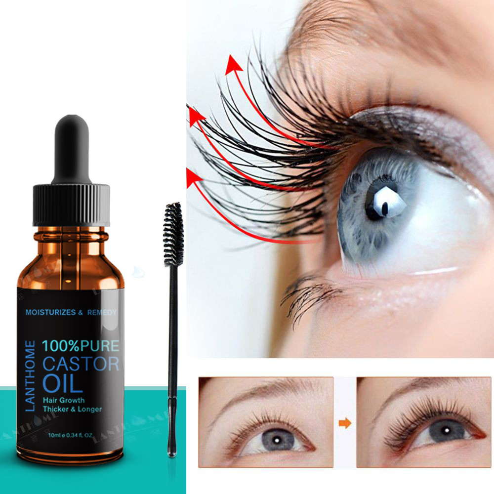 Dầu thầu dầu hữu cơ 10ml Serum tăng trưởng lông mi, chăm sóc mi, Serum mọc mi trong 7 chuyên dụng nuôi dưỡng kích thích mọc lông mi/lông mày