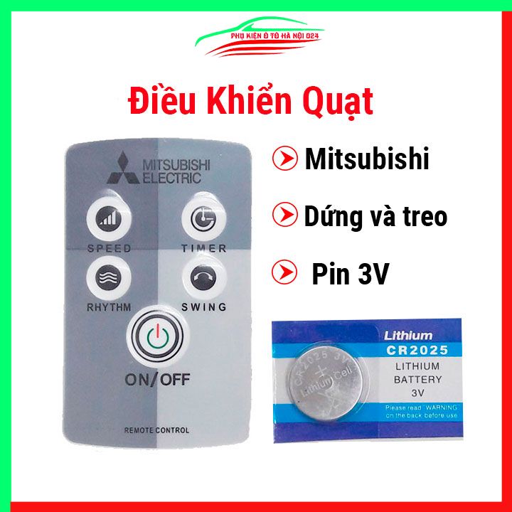 Điều khiển quạt Mitsubishi kèm pin cho cả quạt đứng và quạt treo tường