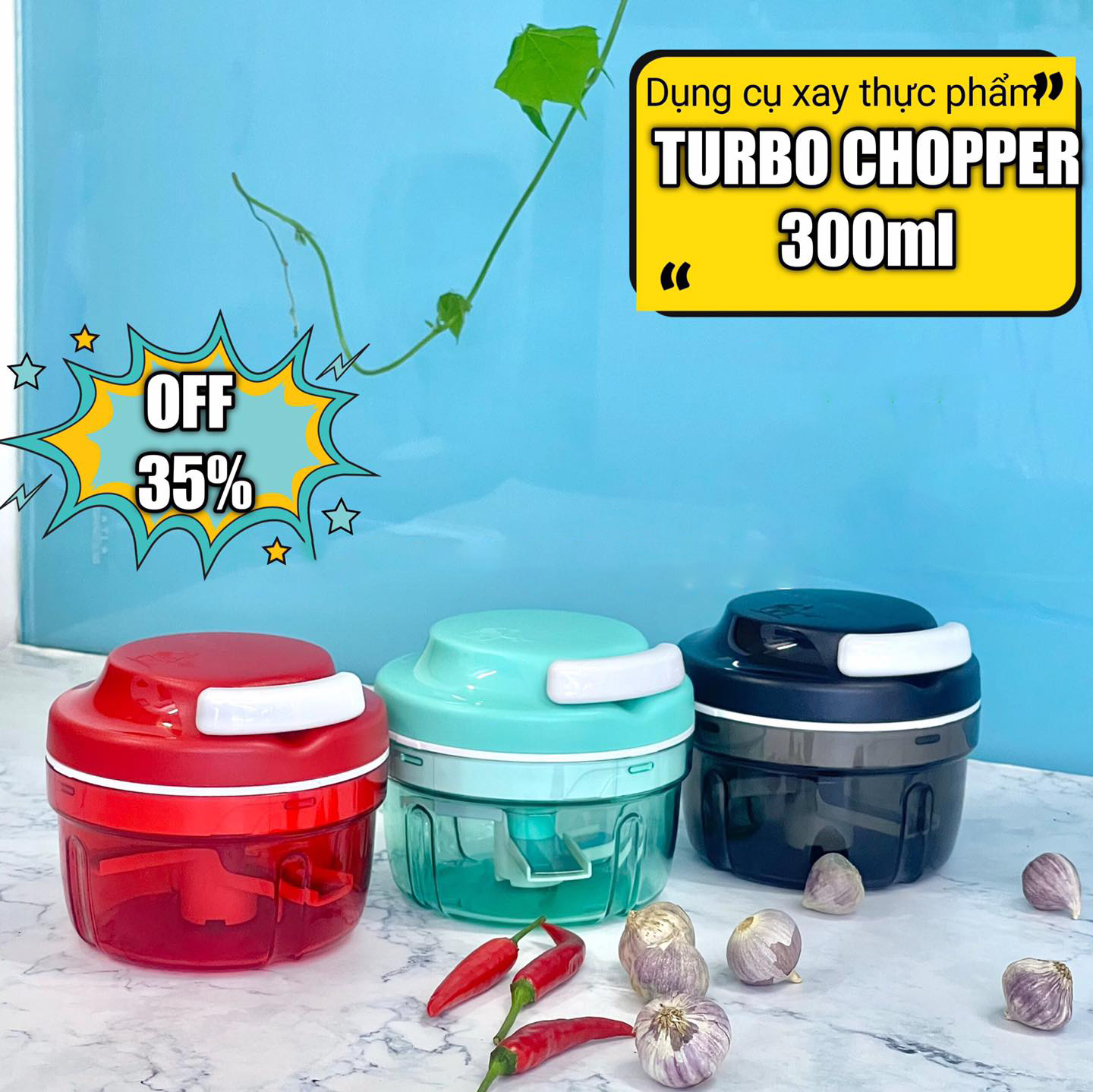 Dụng cụ xay thực phẩm Tupperware Turbo Chopper nhỏ gọn, tiện lợi, siêu bền