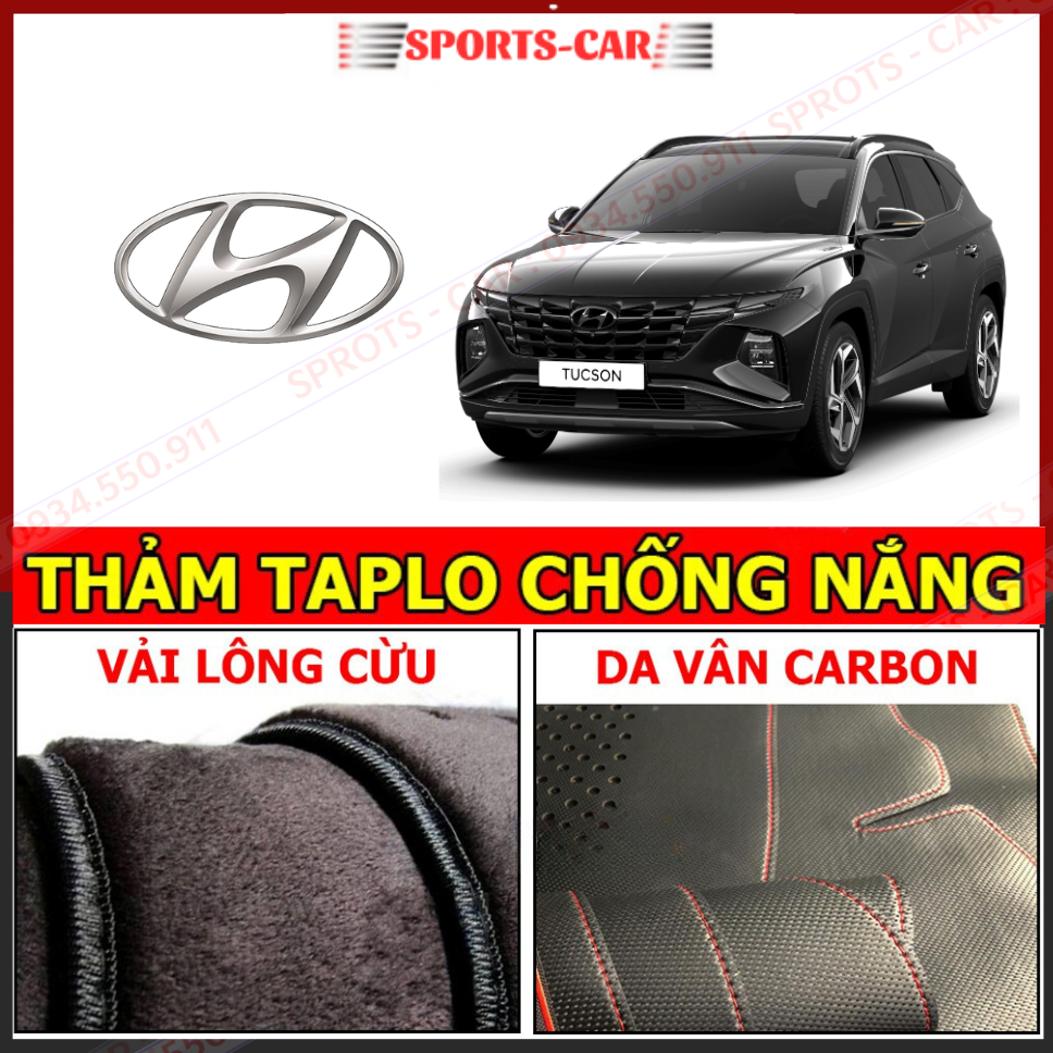 Thảm taplo da vân cacbon xe Huydai Tucson 2019 Cao Cấp