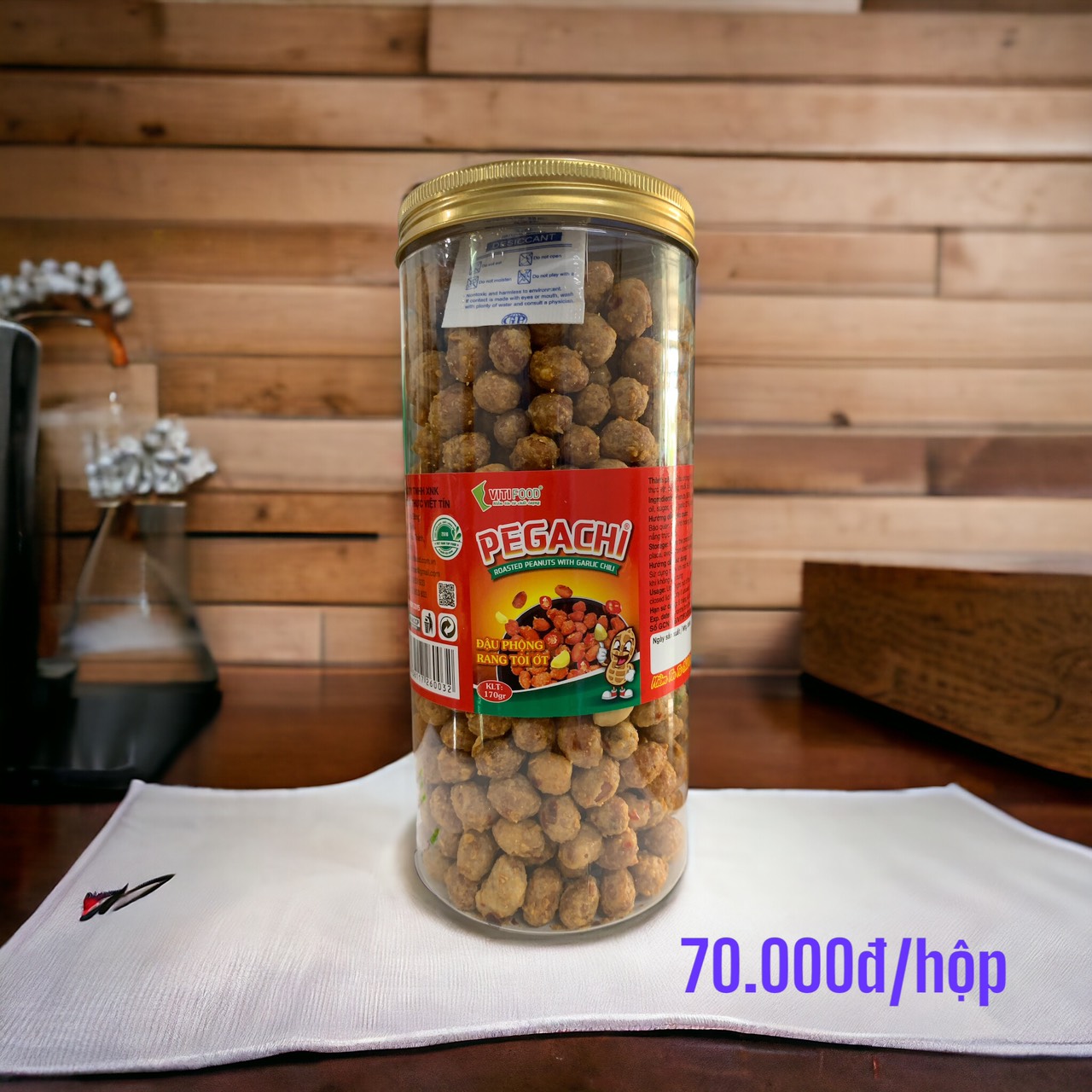 Đậu phộng rang tỏi ớt pegachi - vitifood - 500 gram