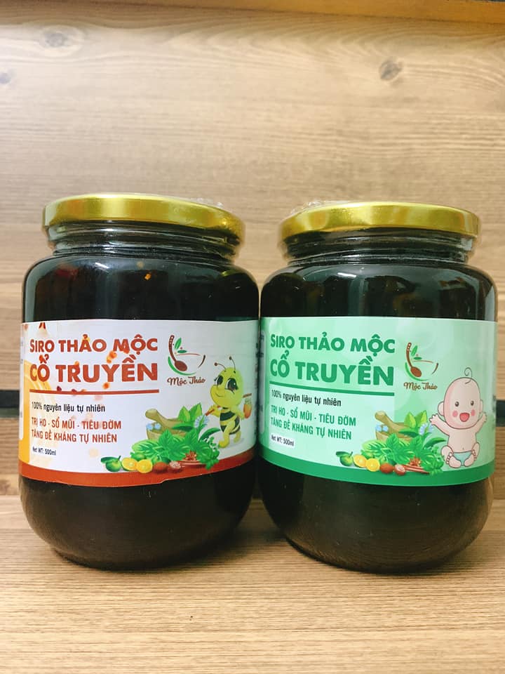 Siro ho húng chanh thảo mộc thiên nhiên