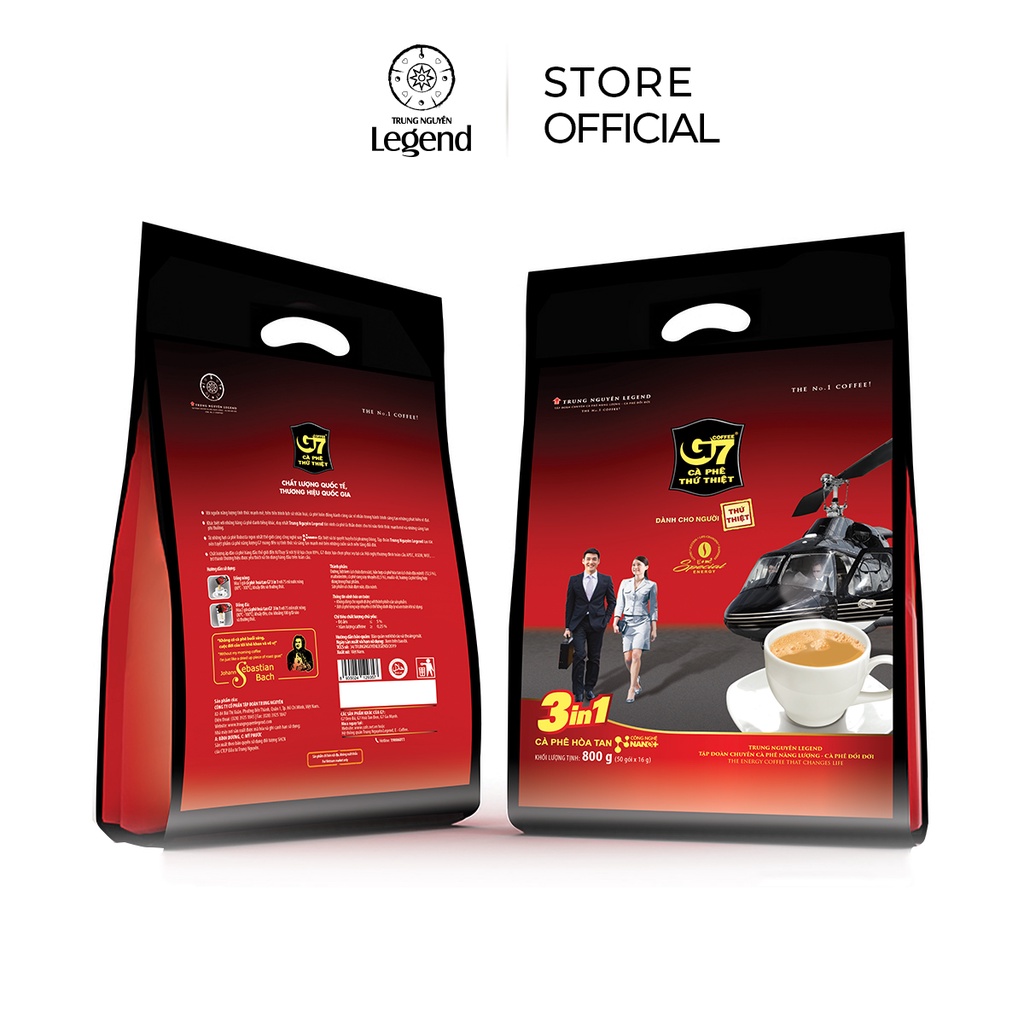 Combo 2 hộp cà phê hòa tan sữa bịch 50 gói - cà phê g7 3in1 - trung nguyên legend