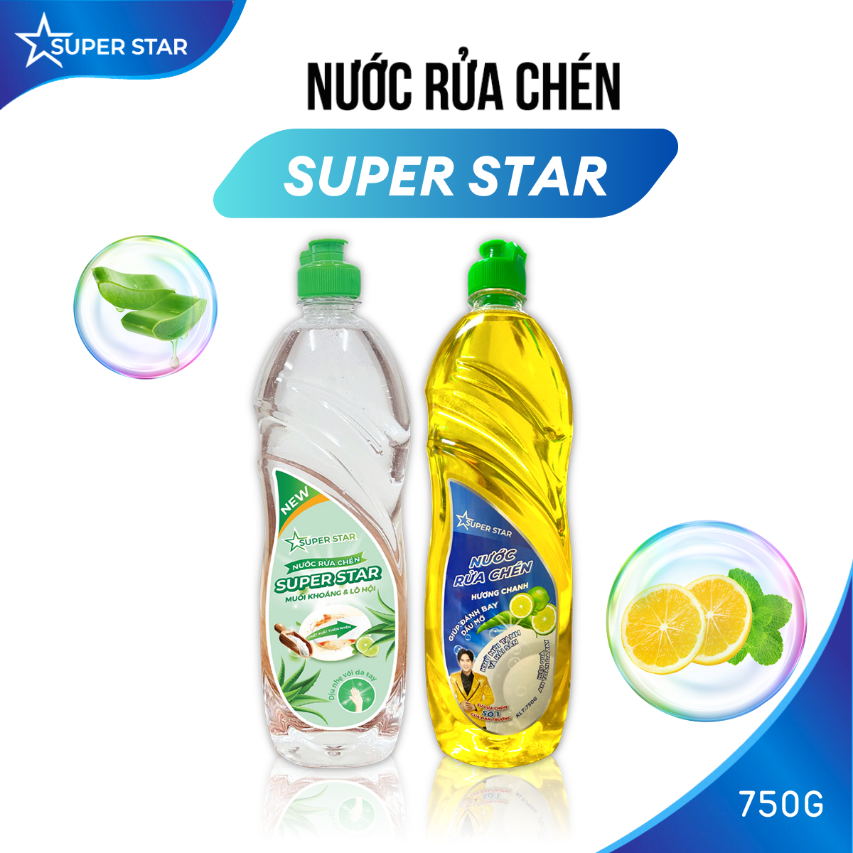 Nước rửa chén super star 750g