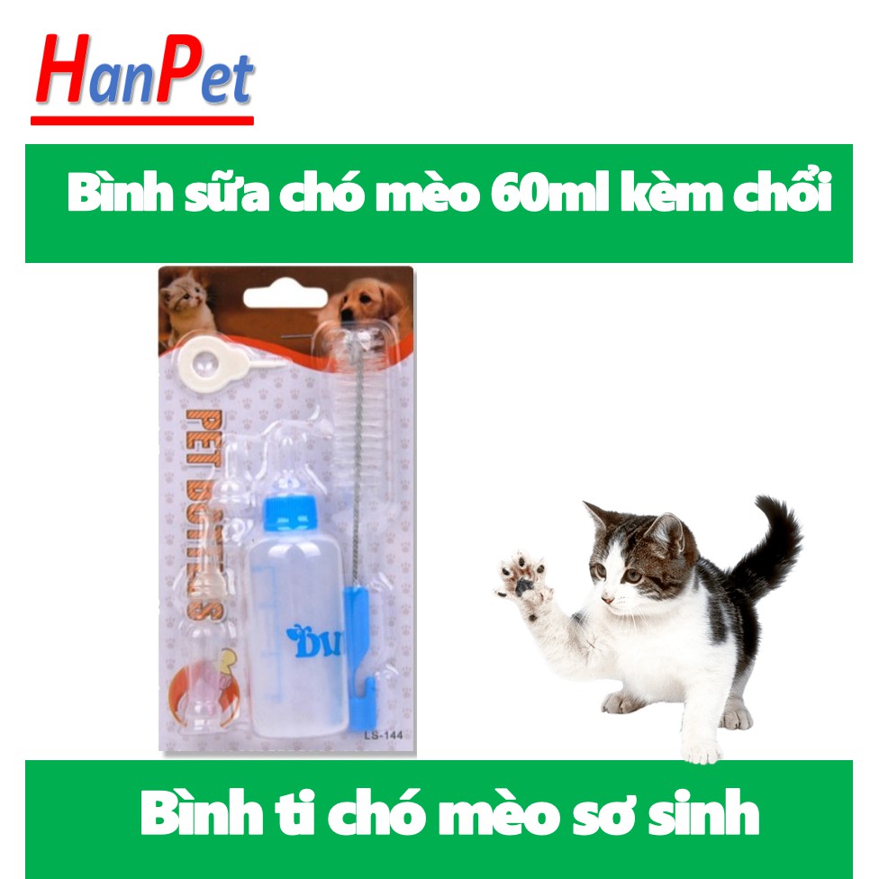 Bình ti chó mèo bú sữa ngoài Bình có núm vú mềm cho chó mèo sơ sinh uống sữa hoặc uống thuốc.|Bình 120ml rẻ