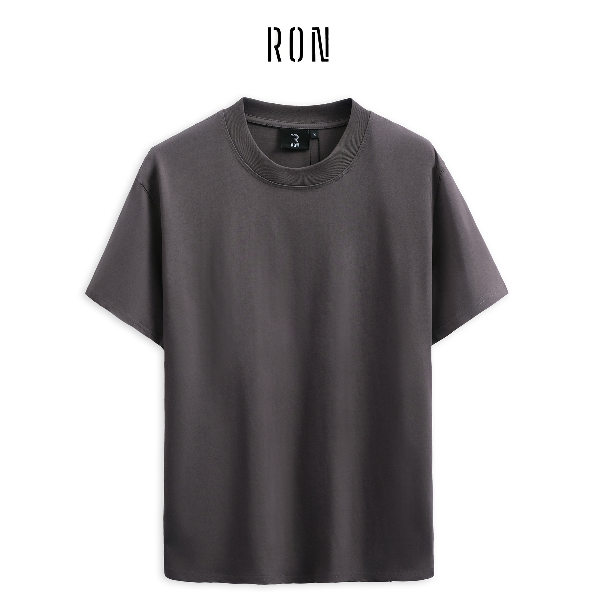 Áo Thun Trơn Cotton 250gsm RON Premium Boxy Cổ Tròn Nam Nữ