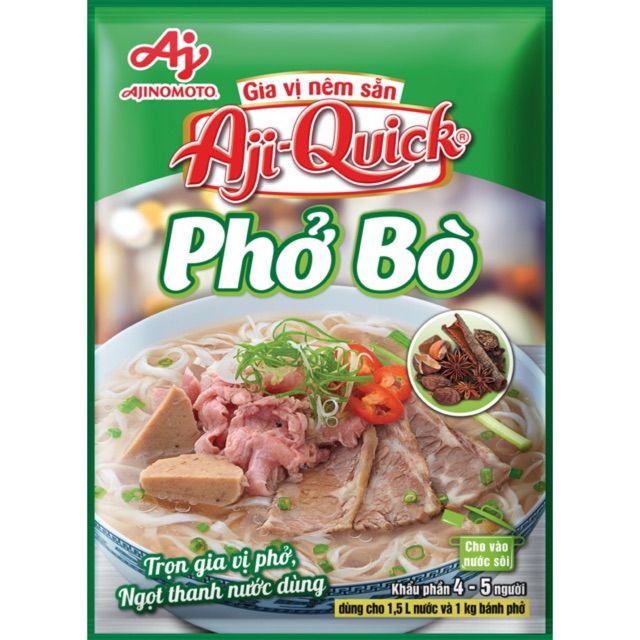 Gói gia vị nêm sẵn phở bò aji-quick