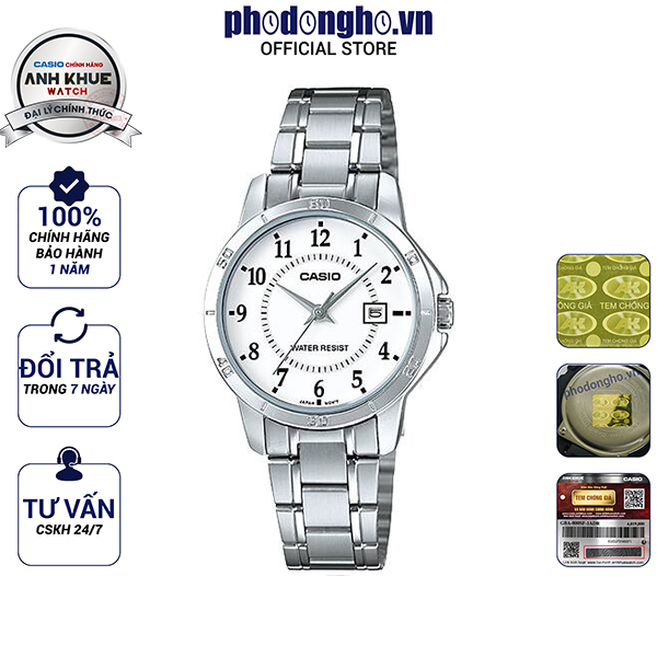 Đồng hồ nữ dây kim loại Casio Anh Khuê LTP-V004D-7BUDF