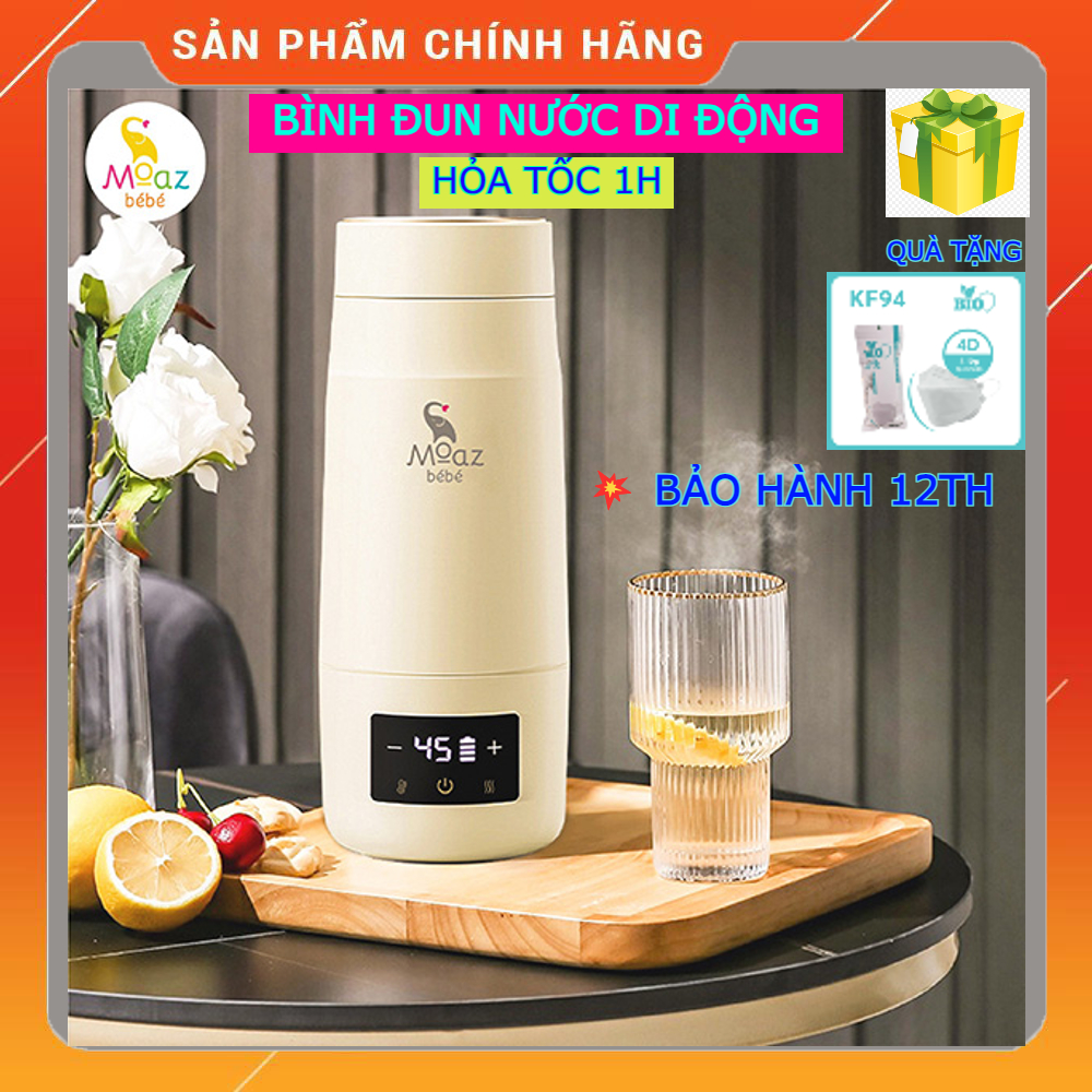 (HoảTốc-1h) Bình đun nước pha sữa di động MOAZ BÉ BÉ MB-058, nấu nước, giữ ấm, moaz bebe mb058 - Chí