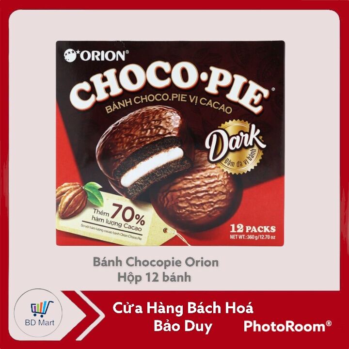 Bánh Chocopie vị ca cao Dark hộp 360g 12 cái