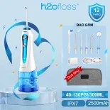 Máy Tăm Nước H2OFLOSS HF 9P Máy Tăm Nước Cầm Tay với 6 Đầu Vòi 5 Chế độ IPX7 chống thấm Oral Irrigator HÀNG CHÍNH HÃNG 12 tháng