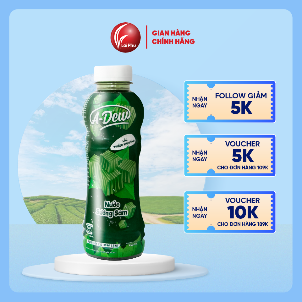 Nước sương sâm a-dew chai 450ml - lốc 6 chai