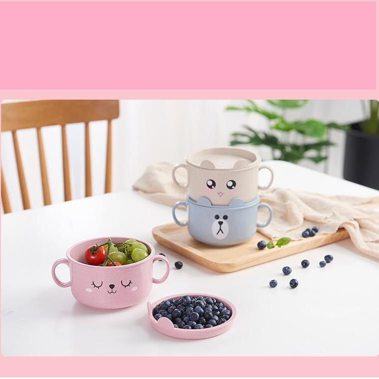 Bát úp mỳ lúa mạch có tay cầm tiện ích, âu đựng thực phẩm đa năng an toàn cho sức khỏe, thân thiện với môi trường mã B05 - giao màu ngẫu nhiê