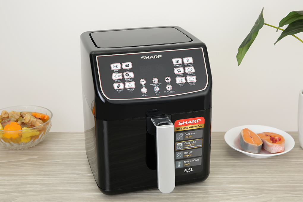 Nồi chiên không dầu sharp kf-af55ev-bk