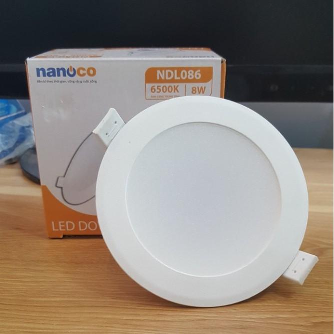 [HCM]Đèn Led âm trần 8W Downlight Nanoco NDL086 [Ánh sáng trắng khoét lỗ thạch cao phi 90