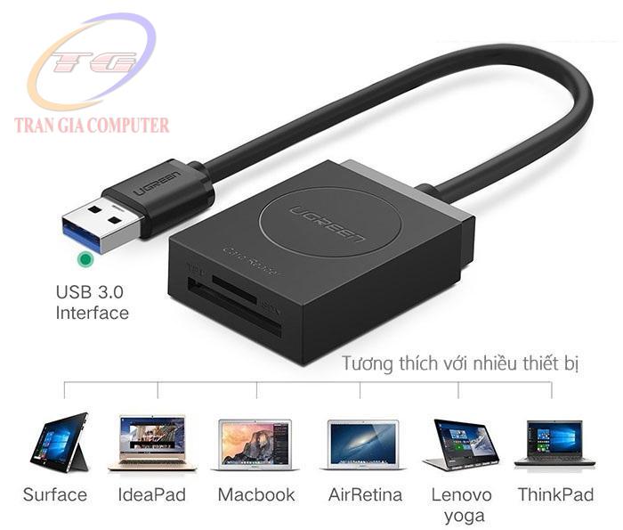 Đầu đọc thẻ usb 3.0 hỗ trợ sd/tf ugreen 20250