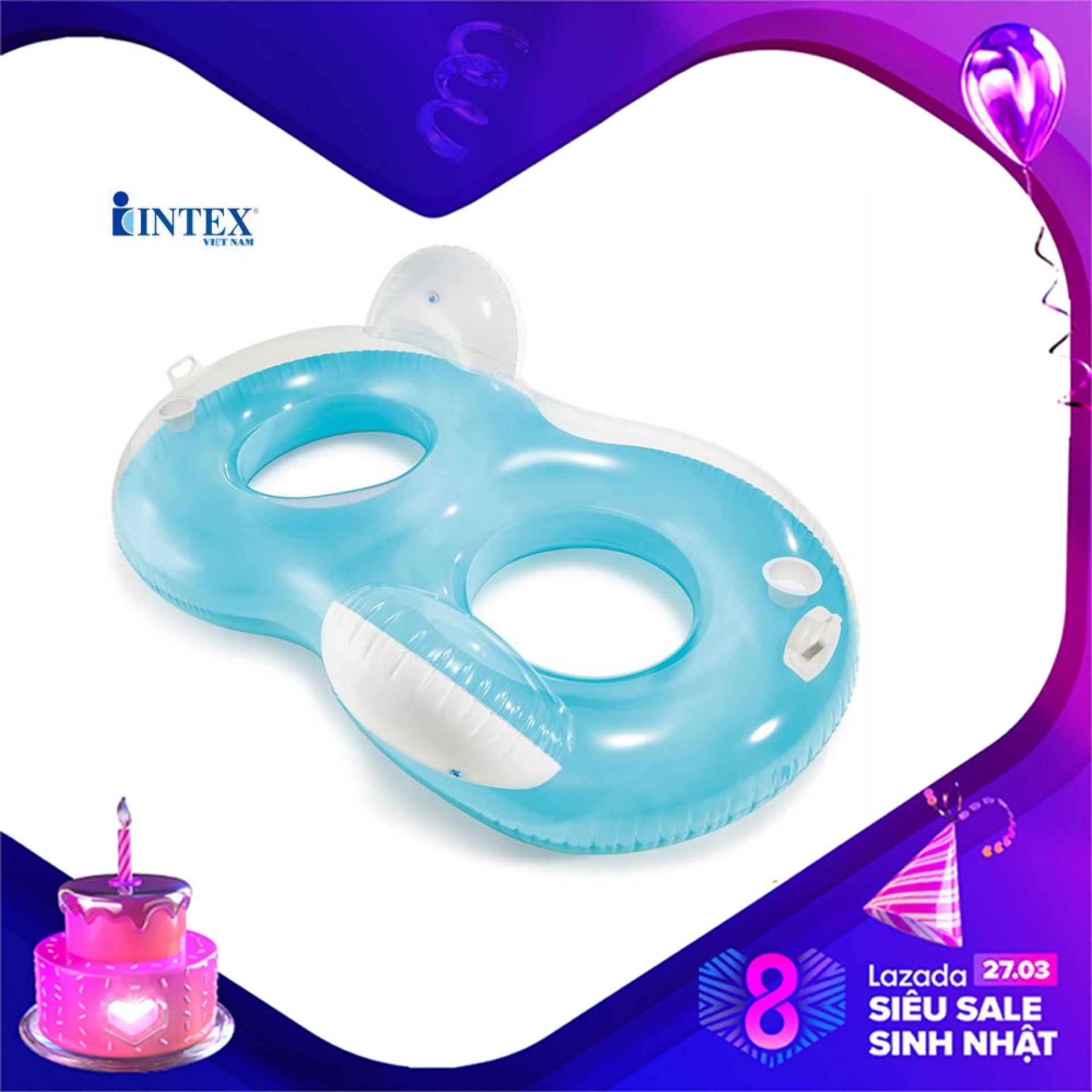 Phao bơi đôi tựa lưng intex 56800 - phao bơi cho bé, phao bơi trẻ em, người lớn