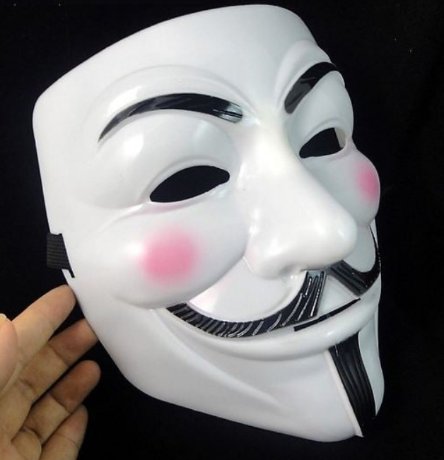Mặt nạ Hacker mặt nạ Anonymous hóa trang (Trắng)