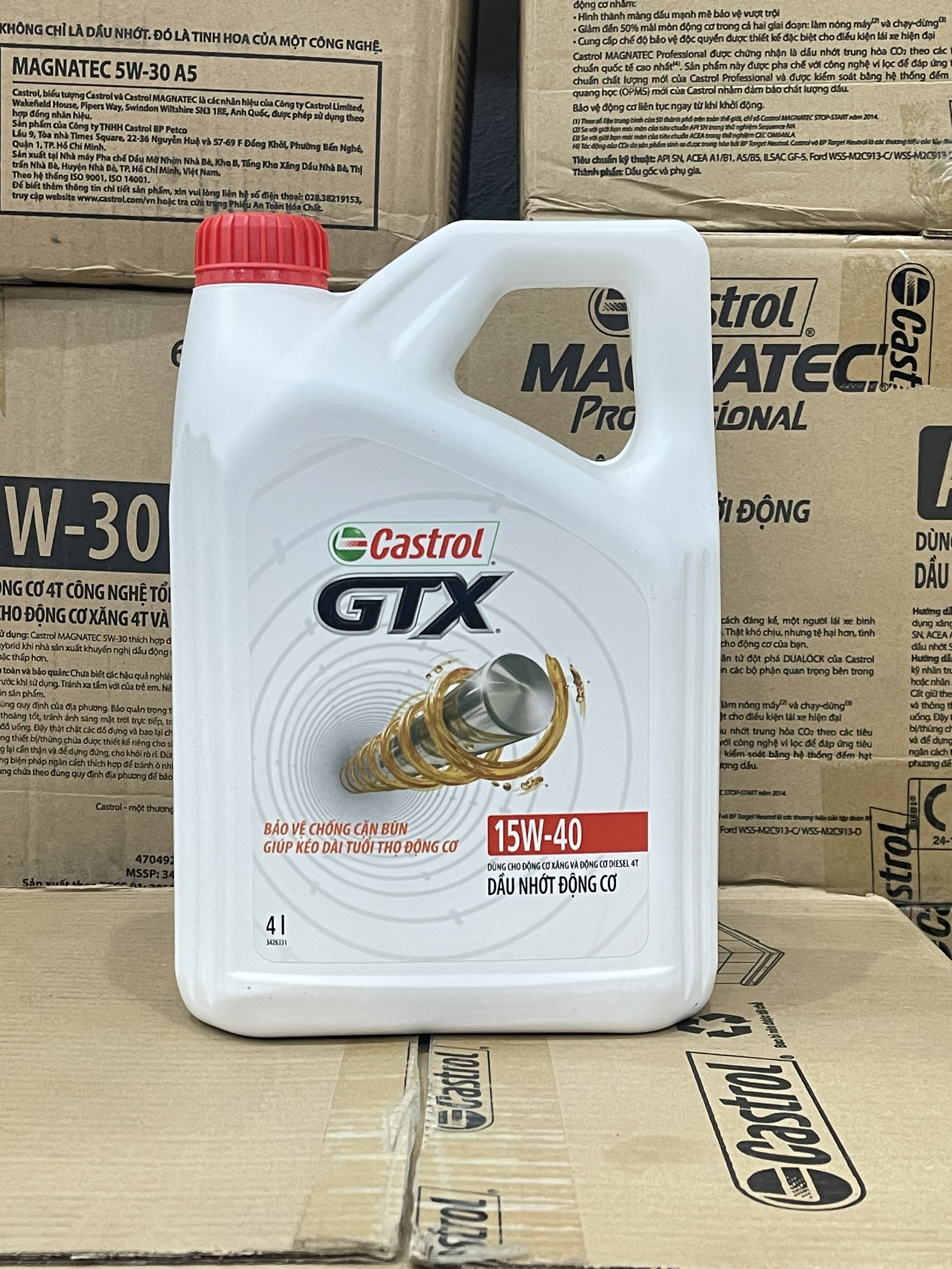 Dầu nhớt động cơ castrol gtx 15w-40 4l